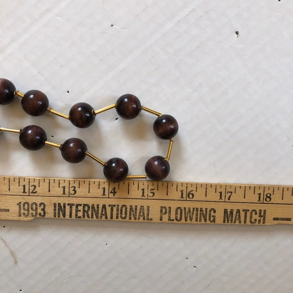 Vtg Vendome Necklace with Wooden Beads - Picture 10 of 11